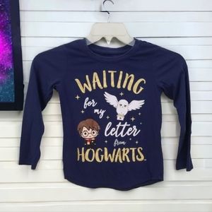 Wizarding World Harry Potter Kids Dark Blue Long Sleeve Shirt Size Small S (7/8)